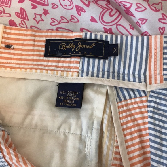 Bobby Jones Players Shorts Multi Stripes Size 32 - Picture 3 of 8
